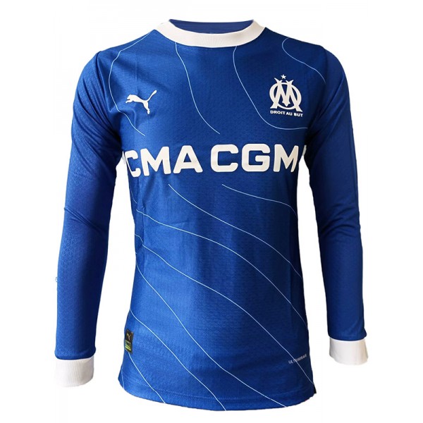 Olympique de Marseille away long sleeve jersey soccer uniform men's second sportswear football kit top shirt 2023-2024